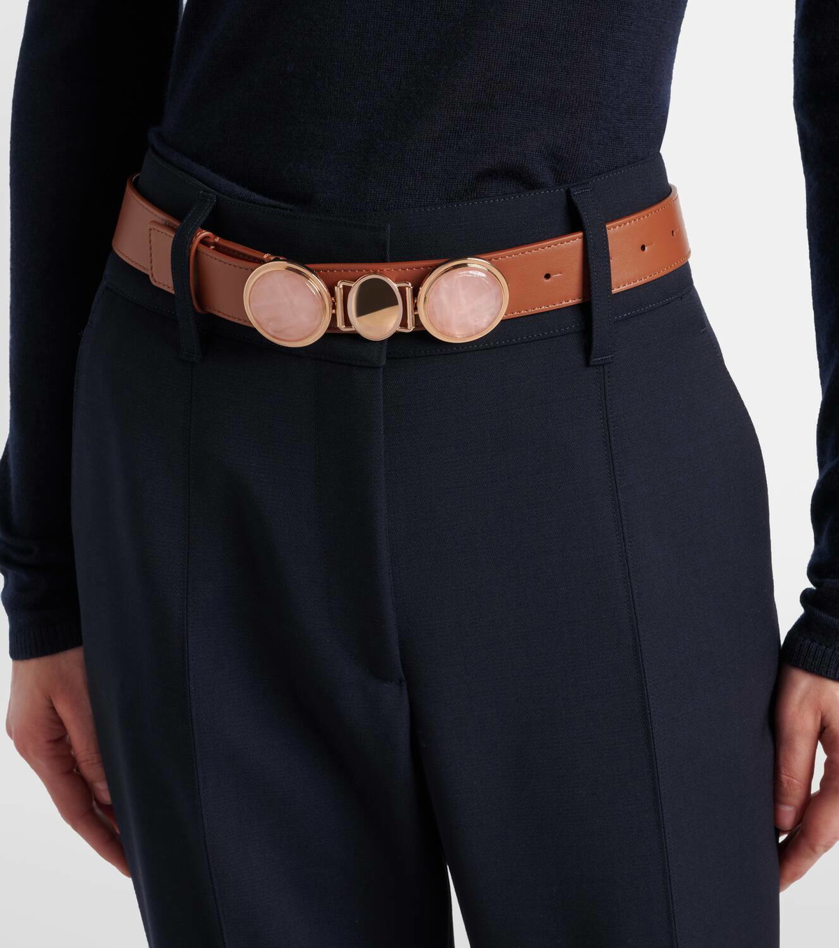 Gabriela Hearst Grange Rose Quartz leather belt Gabriela Hearst display picture 1