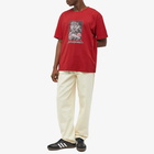 PACCBET Men's Photo Print T-Shirt in Dark Red