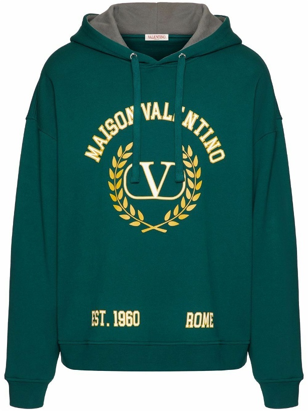 Photo: VALENTINO - Maison Valentino Logo Cotton Hoodie