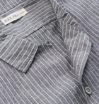 Alex Mill - Camp-Collar Striped Cotton and Linen-Blend Shirt - Blue