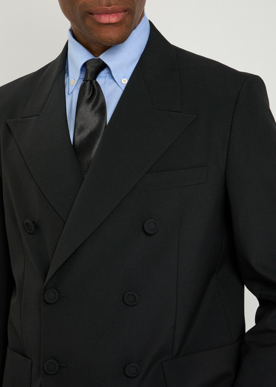 Valentino Garavani Double-breasted Wool Blazer Black
