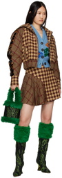 SHUTING QIU Brown Patchwork Jacket