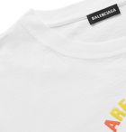 Balenciaga - Slim-Fit Printed Cotton-Jersey T-Shirt - Men - White