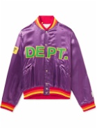 Gallery Dept. - MVP Embroidered Satin Bomber Jacket - Purple