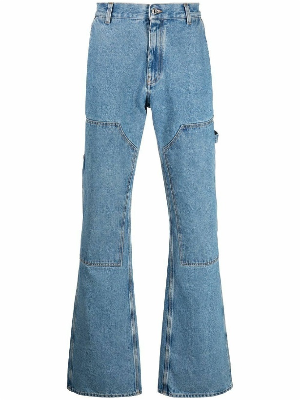 Photo: OFF-WHITE - Flare Leg Denim Cotton Jeans