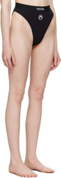 Marine Serre Black Moon Logo Stretched Jersey High-Waist Briefs