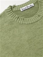 Acne Studios - Distressed Garment-Dyed Cotton Sweater - Green