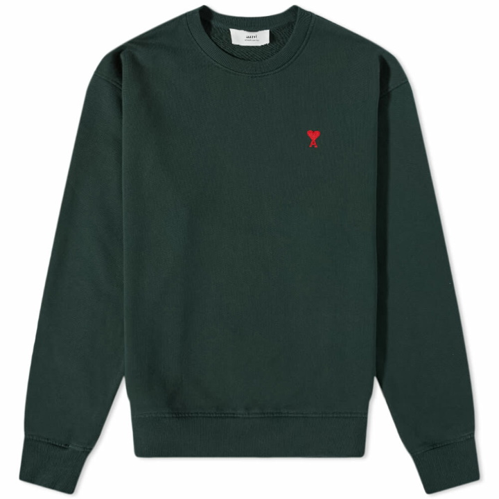 Photo: AMI Men's A Heart Crew Sweat in Evergreen