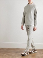 James Perse - Thermal Waffle-Knit Brushed Cotton and Cashmere-Blend Hoodie - Gray