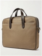 POLO RALPH LAUREN - Leather-Trimmed Canvas Briefcase - Brown