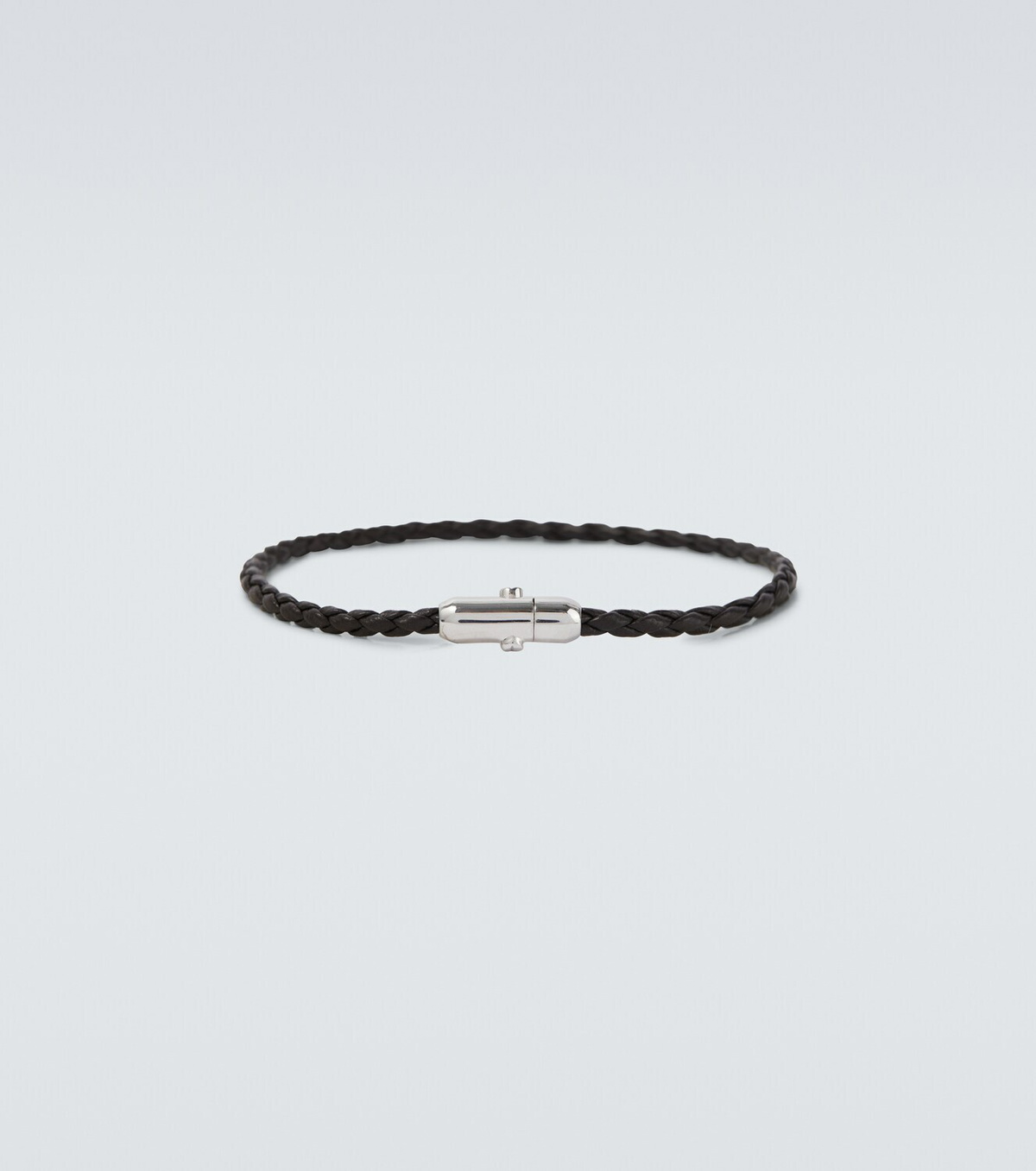 Bottega Veneta Braided leather and sterling silver bracelet
