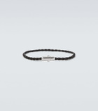 Bottega Veneta Braided leather and sterling silver bracelet
