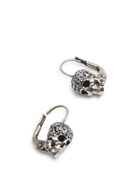 Alexander Mcqueen Skull-embellished Hoop Earrings - Silver - One Size