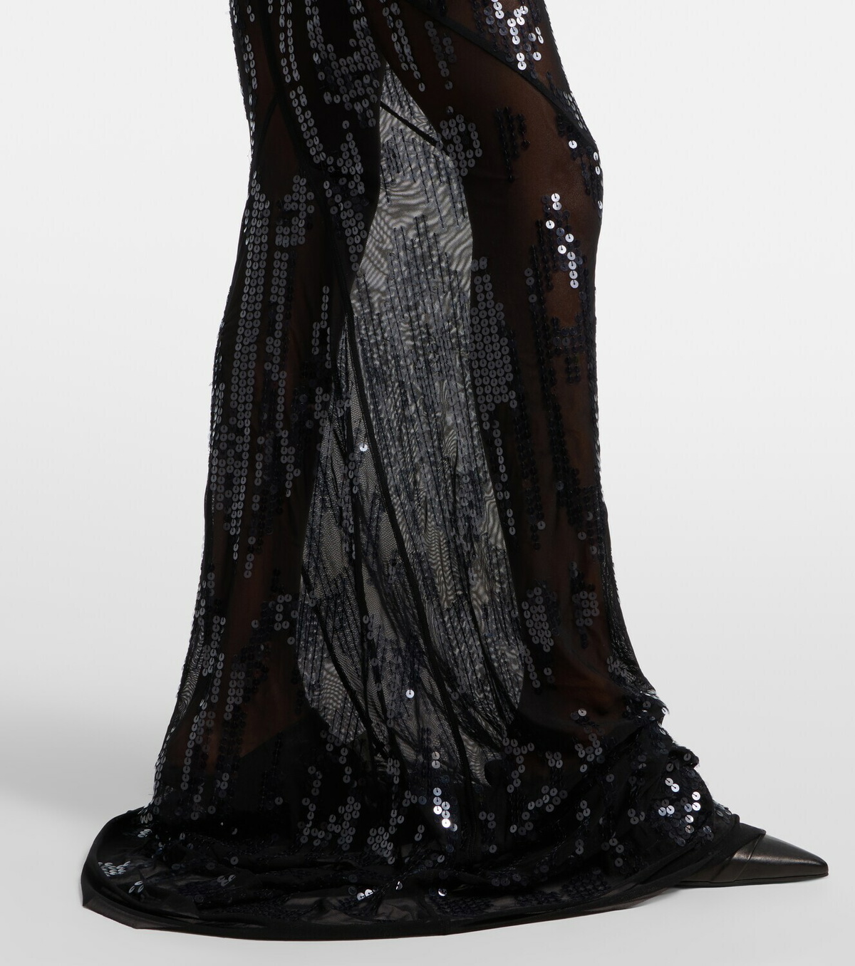 Rick Owens Lilies one-shoulder sequined tulle gown