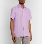 Loro Piana - Mélange Slub Linen Shirt - Pink