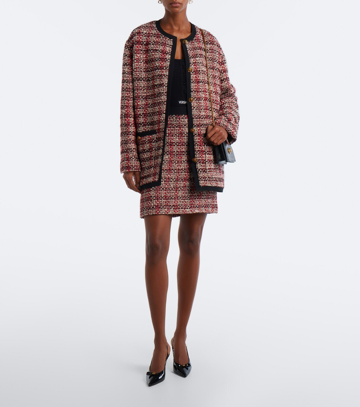 Versace Medusa wool-blend tweed jacket