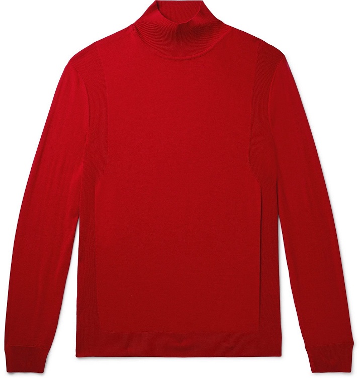 Photo: Dunhill - Slim-Fit Wool Rollneck Sweater - Red