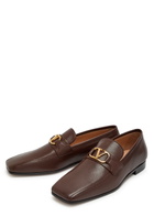 Valentino Garavani Vlogo Grained Leather Loafers Brown
