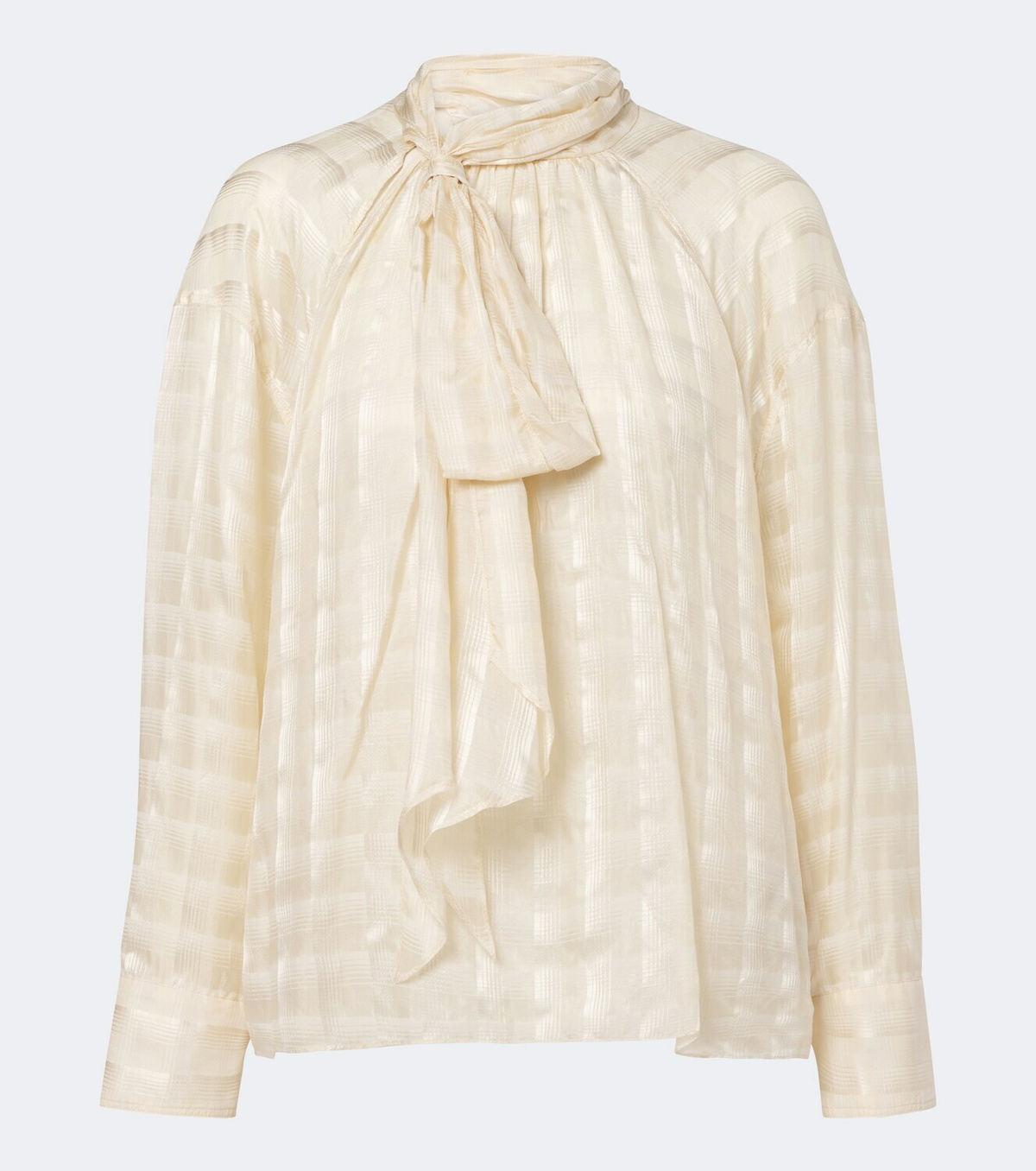 Dorothee Schumacher Airy Check tie-neck cotton and silk blouse