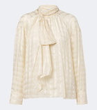 Dorothee Schumacher Airy Check tie-neck cotton and silk blouse
