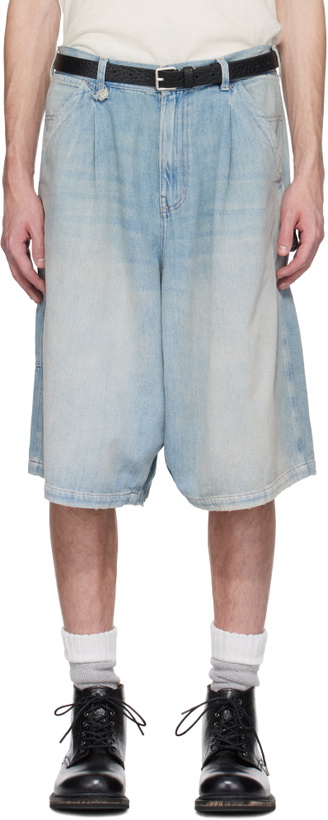 Photo: R13 Blue Jesse Carpenter Denim Shorts