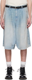 R13 Blue Jesse Carpenter Denim Shorts