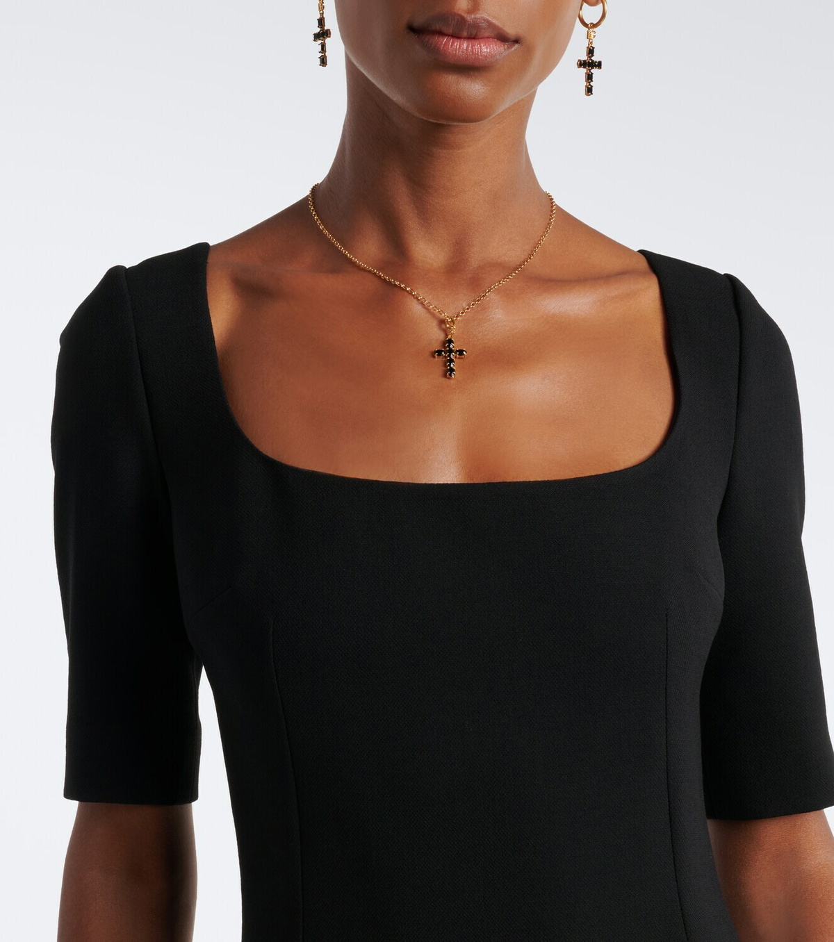 Dolce&Gabbana Virgin wool crêpe midi dress