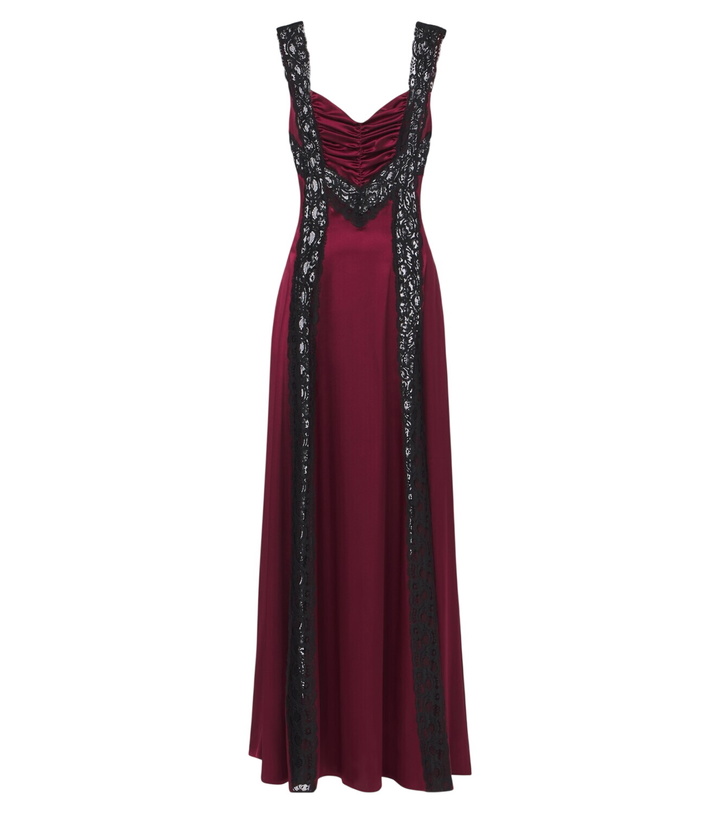 Photo: Rodarte Ruched lace-trimmed silk satin gown