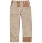 Engineered Garments - Cropped Patchwork Cotton-Ripstop, Twill and Corduroy Drawstring Trousers - Beige