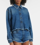 Alanui Fringed cropped denim overshirt