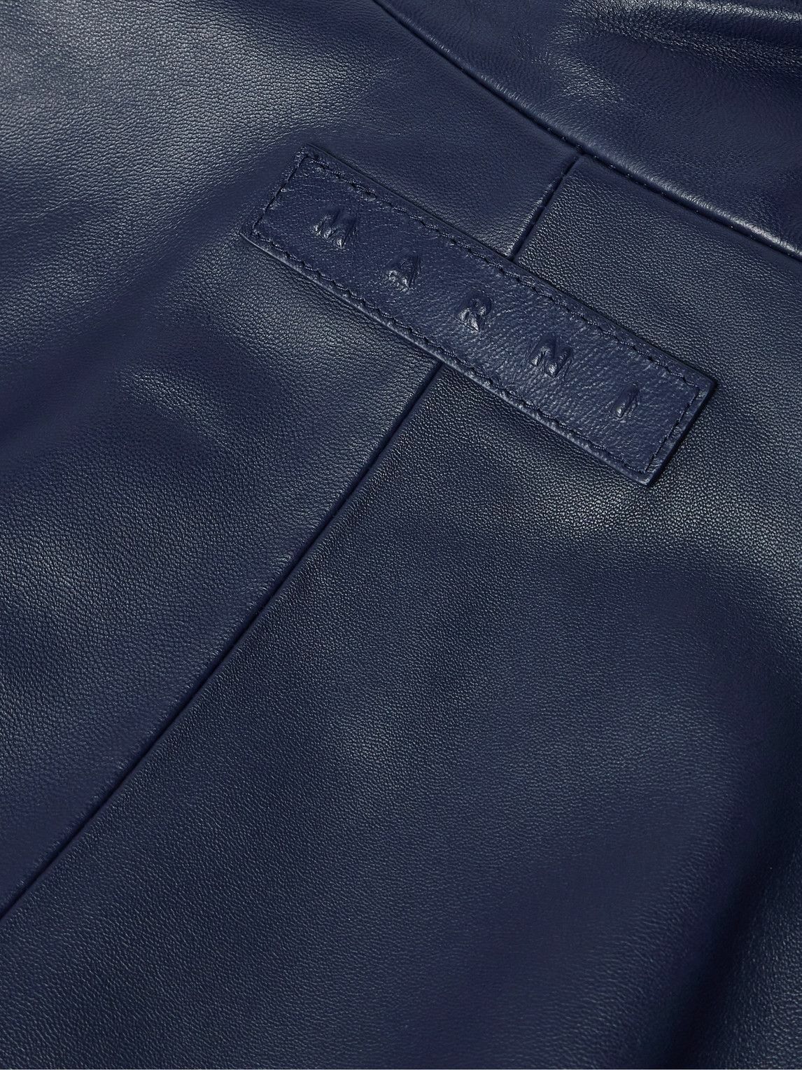 Marni - Striped Leather Jacket - Blue
