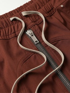 Rick Owens - Bauhaus Tapered Organic Cotton-Blend Poplin Drawstring Cargo Trousers - Burgundy