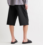 LOEWE - Wide-Leg Wool-Twill Drawstring Shorts - Black