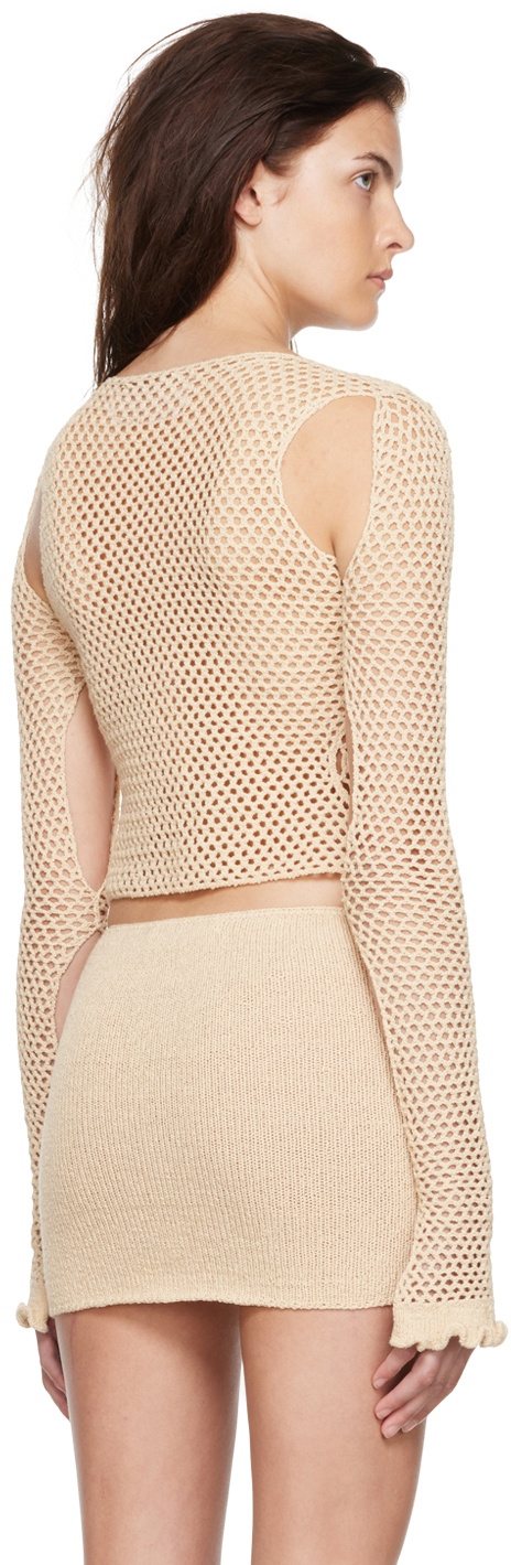 nastyamasha SSENSE Exclusive Beige Crocheted Sweater