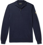 Belstaff - Bay Cotton and Silk-Blend Half-Zip Sweater - Blue