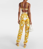 Dolce&Gabbana Majolica silk straight pants