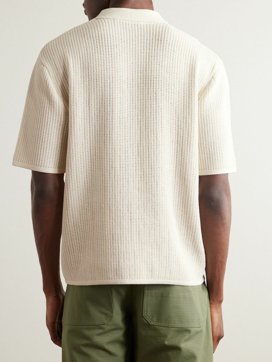 RAG & BONE Nolan Crochet-Knit Polo Shirt for Men
