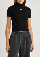 Alexanderwang.t Logo Stretch-knit top Black