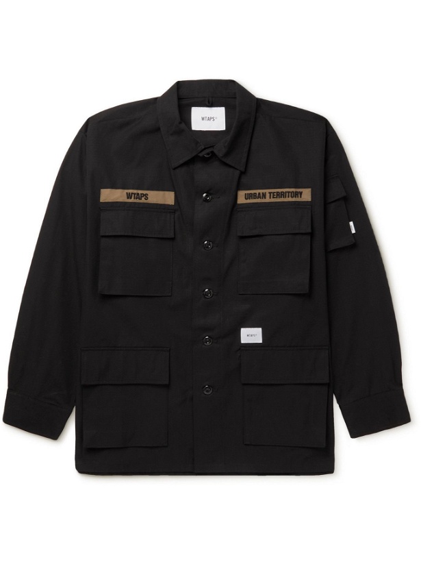 Photo: WTAPS - Appliquéd Printed Cotton-Ripstop Field Jacket - Black