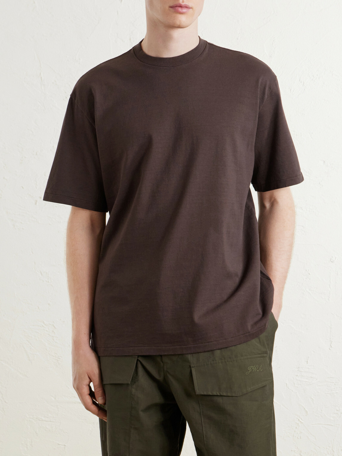 A.PRESSE - Heavy Weight Cotton-Jersey T-Shirt - Brown