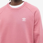 Adidas Men's Essential Crew Sweat in Pink Strata