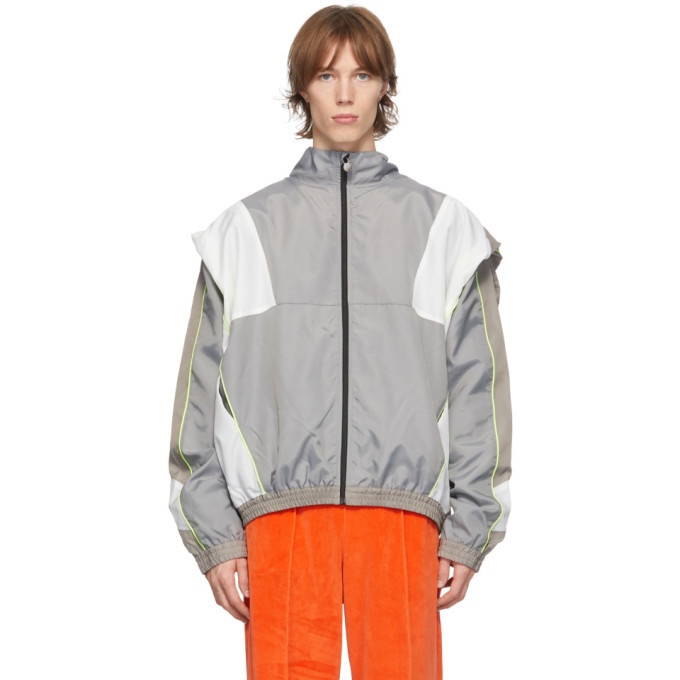 Photo: Martine Rose Grey and White Knot Zip-Up Track Jacket