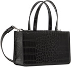 Puppets and Puppets Black Small Faux Croc Jewel Cookie Bag