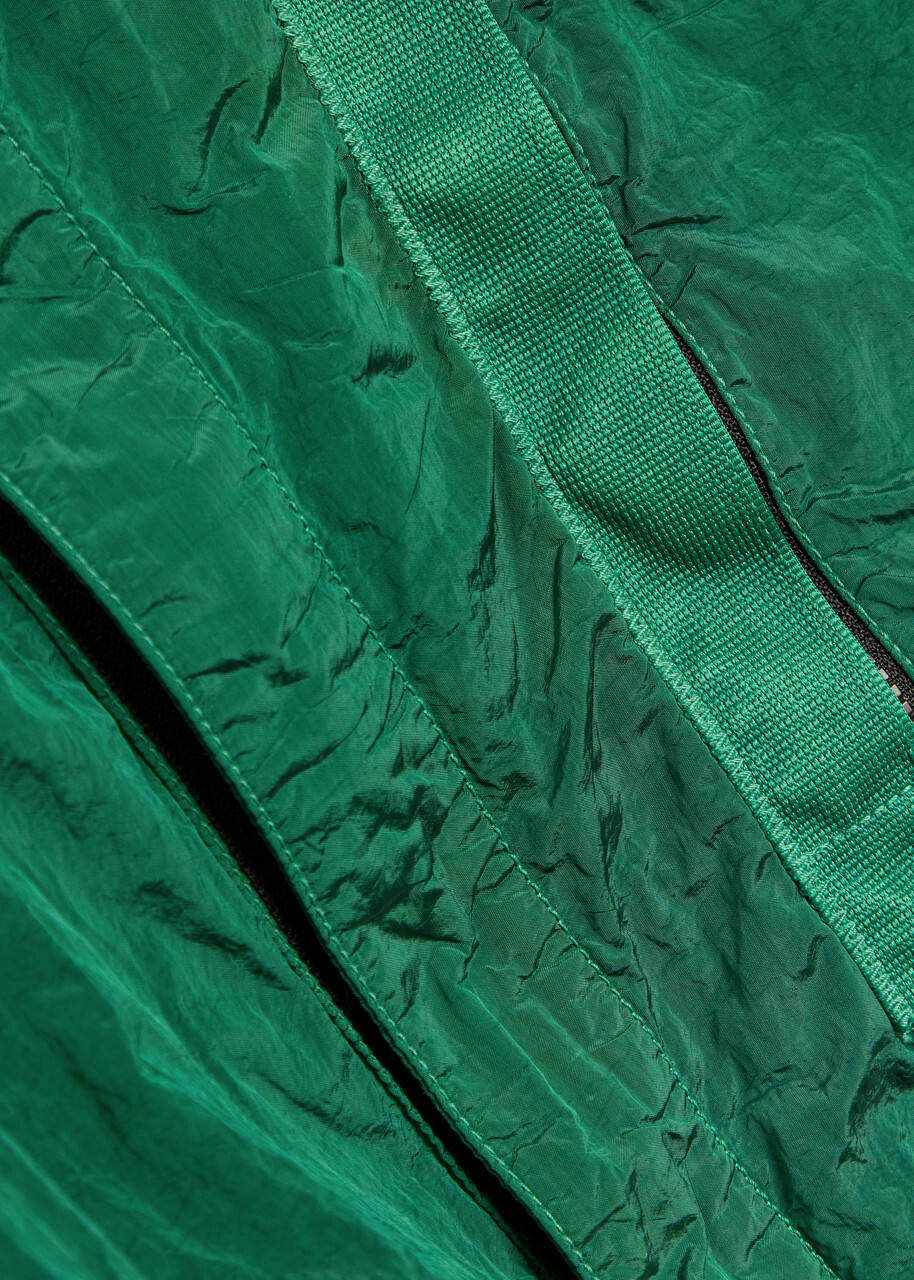 Stone Island Crinkled Nylon Overshirt Green