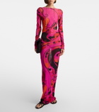 Pucci Orchidee tulle maxi dress