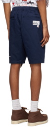 AAPE by A Bathing Ape Navy Embroidered Shorts