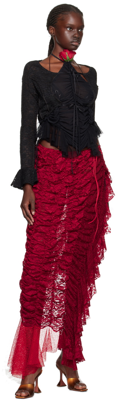 Ester Manas Black Ruffled Cardigan