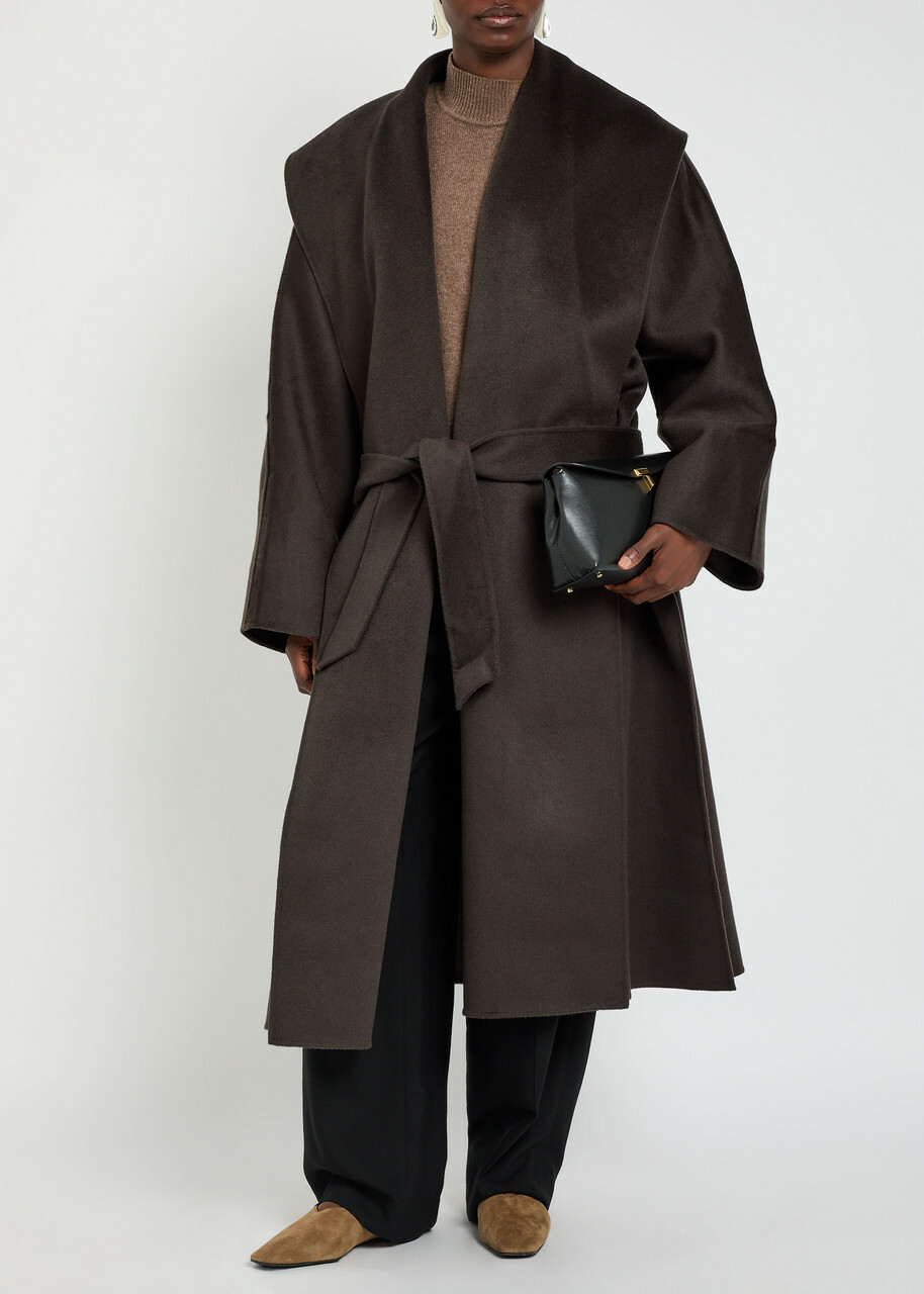 Tove Fenn Belted Wool-blend Coat Brown