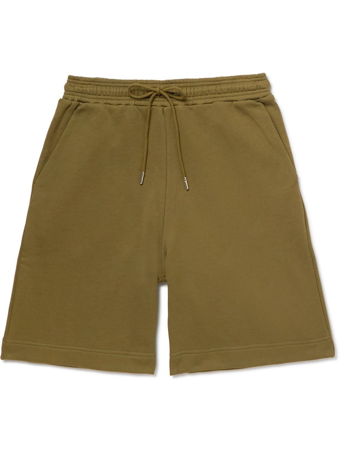 Photo: Ninety Percent - Wide-Leg Organic Cotton-Jersey Drawstring Shorts - Green