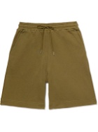 Ninety Percent - Wide-Leg Organic Cotton-Jersey Drawstring Shorts - Green